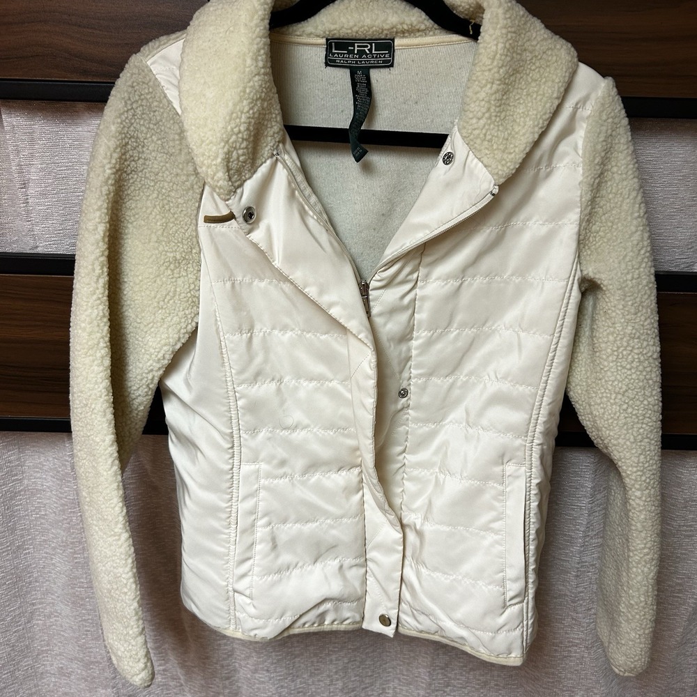 L-RL RALPH LAUREN ACTIVE FULL ZIP JACKET WOMEN'S SIZE MEDIUM FLEECE‎